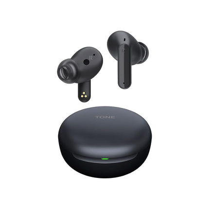 LG Tone Free FP5, Active Noise Cancellation, 22Hrs Battery,3D Sound, IPX4, Find My Earbuds, Fast Charging, Swift Pairing,Medical Grade Ear gels TONEFree App (Black)