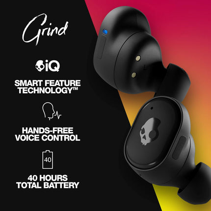 Skullcandy Grind in-Ear Wireless Earbuds, 40 Hr Battery, Skull-iQ, Alexa Enabled, Microphone