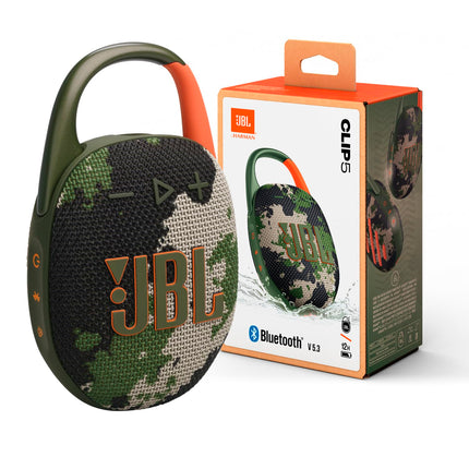 JBL Clip 5 - Ultra-Portable, Waterproof & Dustproof Bluetooth Speaker, Big Pro Sound with Punchy bass, Integrated Carabiner, Up to 12 Hours of Play, Made in Part with Recycled Materials (BRAND NEW/SEALED)