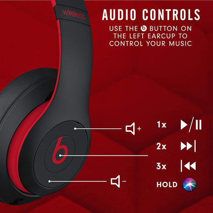 Beats Studio3 Bluetooth Headphones Decade Collection -Noise Canceling (Red/Blk)