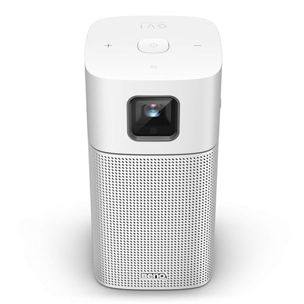 BenQ GV1 DLP Smart Stylish 854 x 480 Portable LED Projector 200 lumens (in-Built Battery, Wi-Fi, Hotspot, Wireless Display, Bluetooth Speaker, Unique Tilt Hinge, Auto Key Stone, USB-C) White