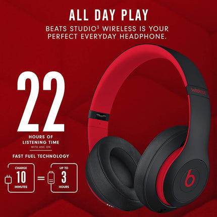 Beats Studio3 Bluetooth Headphones Decade Collection -Noise Canceling (Red/Blk)