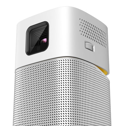 BenQ GV1 DLP Smart Stylish 854 x 480 Portable LED Projector 200 lumens (in-Built Battery, Wi-Fi, Hotspot, Wireless Display, Bluetooth Speaker, Unique Tilt Hinge, Auto Key Stone, USB-C) White