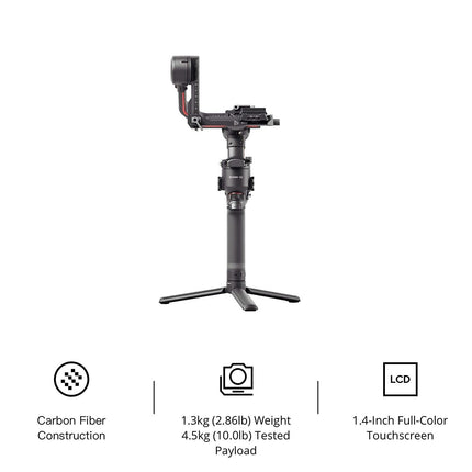 DJI RS 2Combo-3-Axis Gimbal Stabilizer for DSLR and Mirrorless Cameras,Nikon,Sony,Panasonic,Canon,Fuji,10lbs TestedPayload,1.4” Full-ColorTouchscreen, CarbonFiber Construction, Black (CP.RN.00000094.01) - Grabgear.in