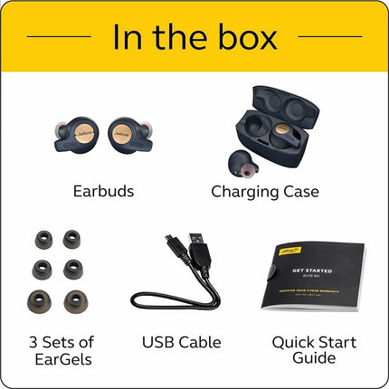 Jabra Elite 65t Active  – True Wireless Earbuds with Charging Case –  Bluetooth Earbuds with a Secure Fit and Superior Sound - Grabgear.in